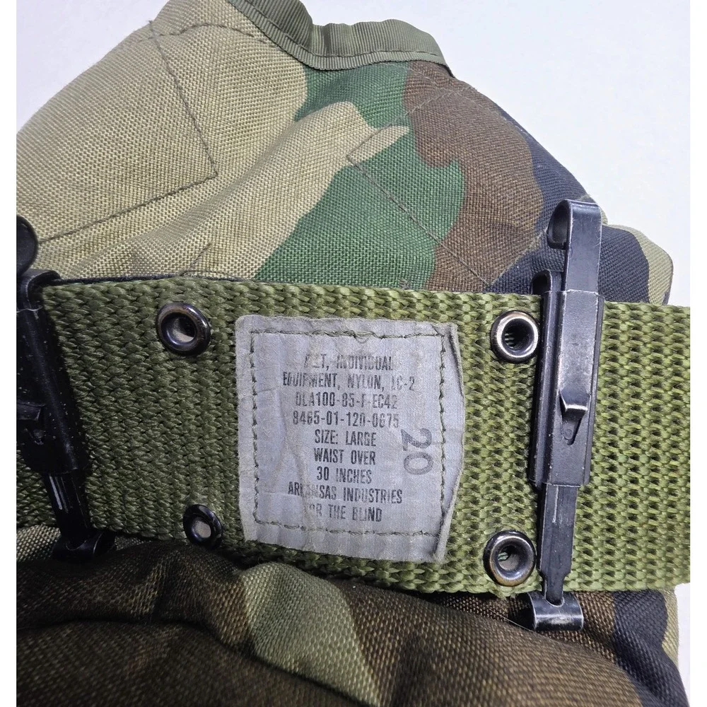 US Military Army Web Belt Canteen Pouch Additional Alice Clips Camoflauge